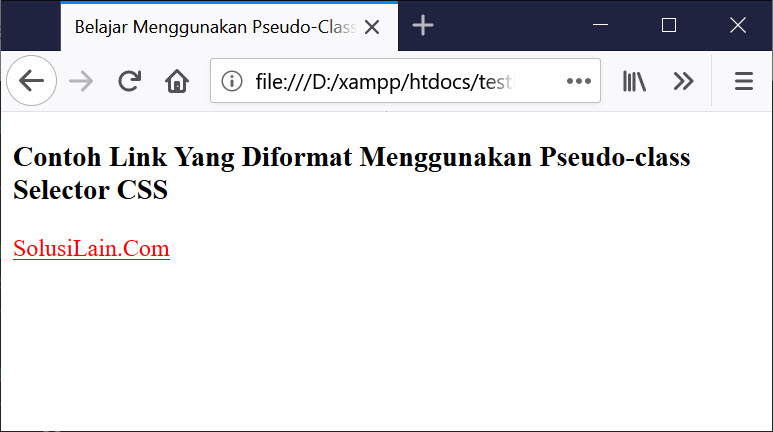 Contoh Link Dengan Pseudo-class Selector