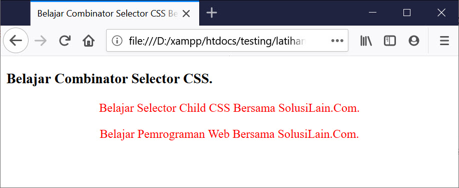 Hasil Selector Child