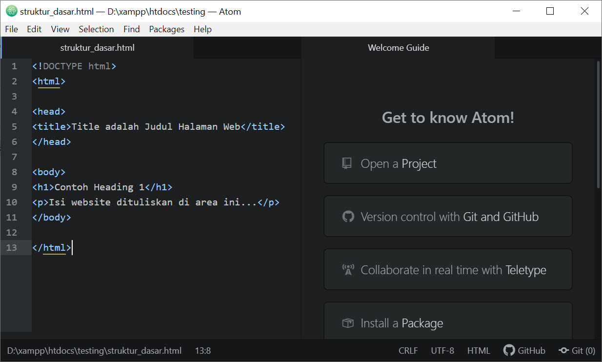 HTML Editor Atom