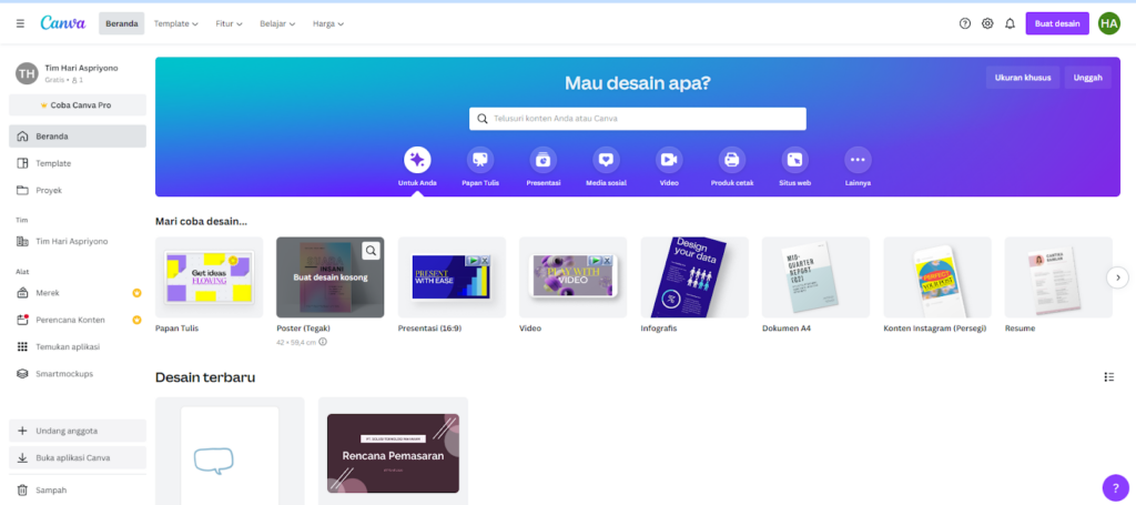 Dasboard Canva