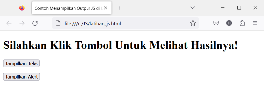 Menampilkan JS di Laman Web