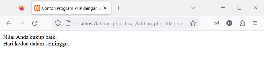 Program PHP Dengan Struktur Kontrol