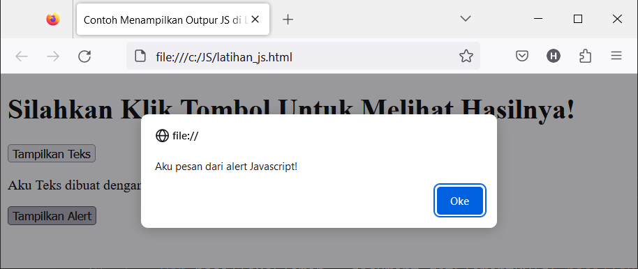 Tampilan Alert