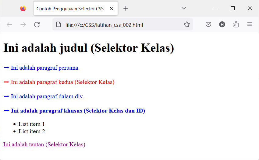 Selector CSS
