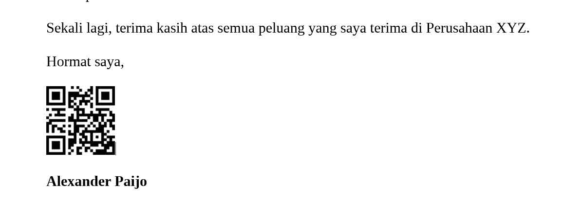 Contoh QR Code sebagai Tanda Tangan