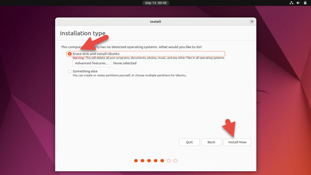 Erase Disk Install Ubuntu