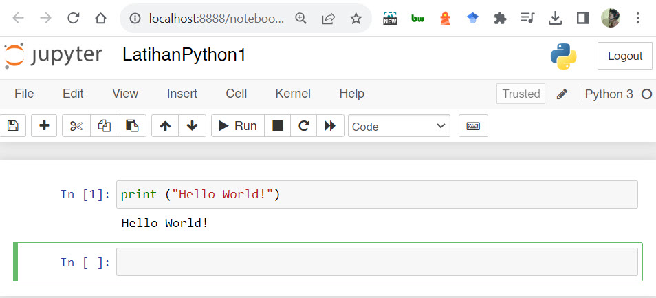 Menjalankan Kode Python di Jupyter Notebook